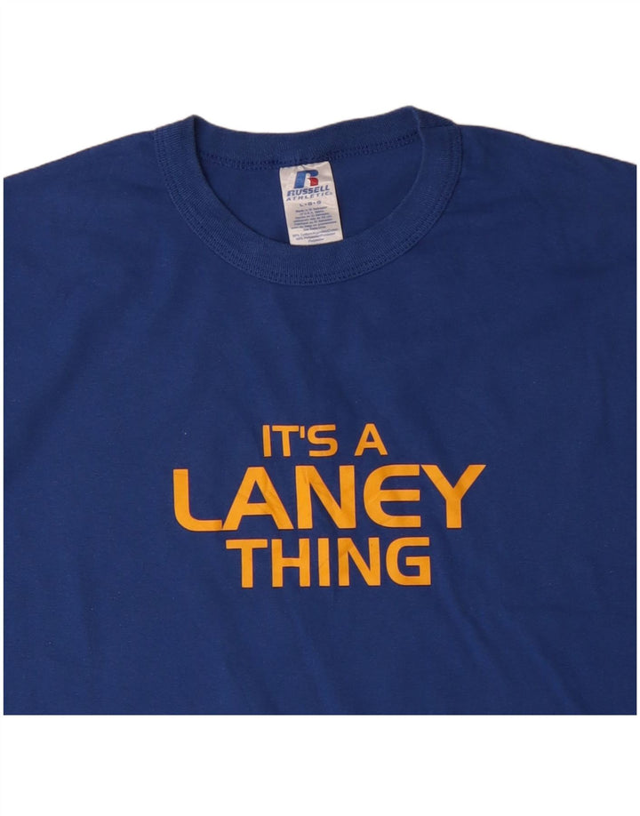 Camiseta gráfica masculina RUSSELL ATLÉTICO grande algodão azul