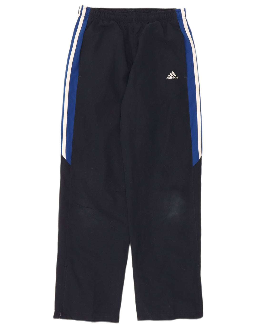 Calças de treino Adidas meninos 11-12 anos azul marinho colorblock poliéster