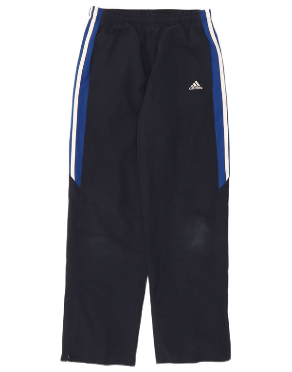 Calças de treino Adidas meninos 11-12 anos azul marinho colorblock poliéster