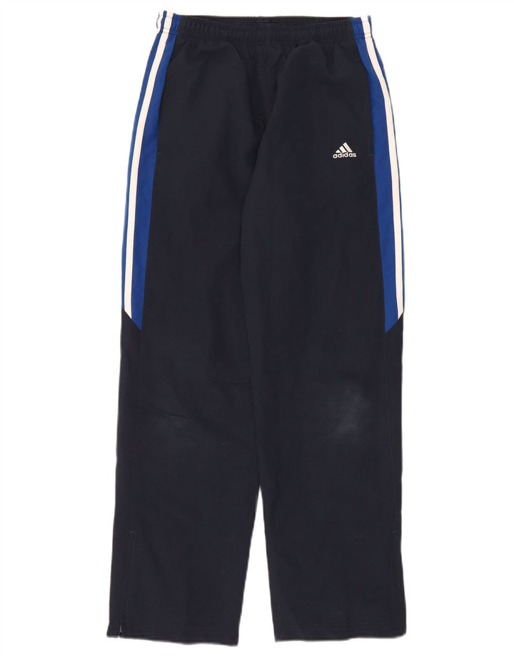 Calças de treino Adidas meninos 11-12 anos azul marinho colorblock poliéster
