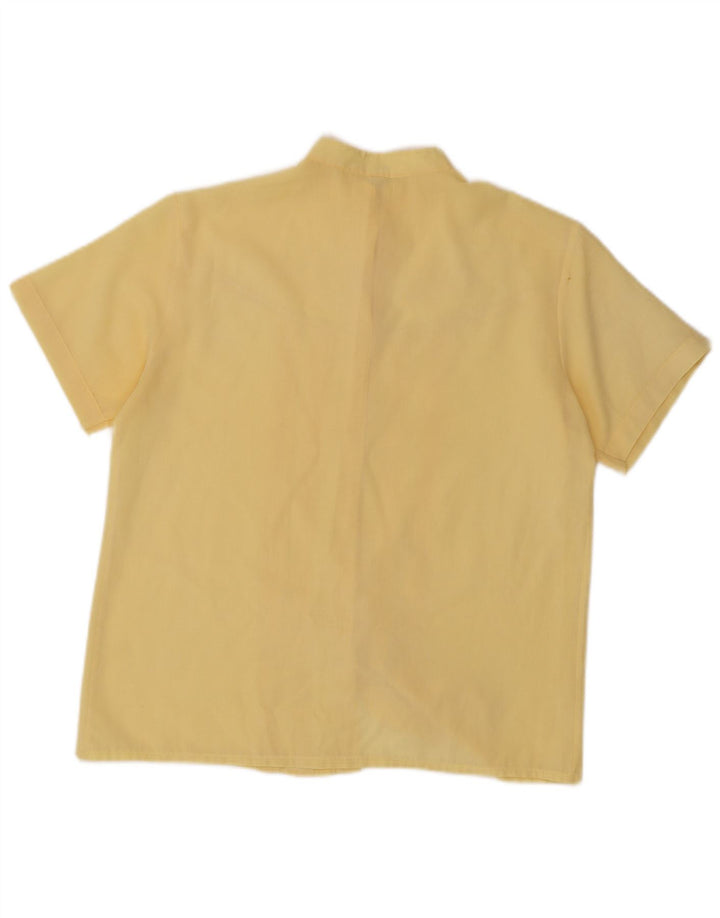 Blusa feminina de manga curta Ambra Reino Unido 14 poliéster amarelo médio