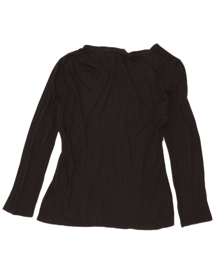 DESIGUAL Womens Graphic Top Long Sleeve UK 16 Large Black