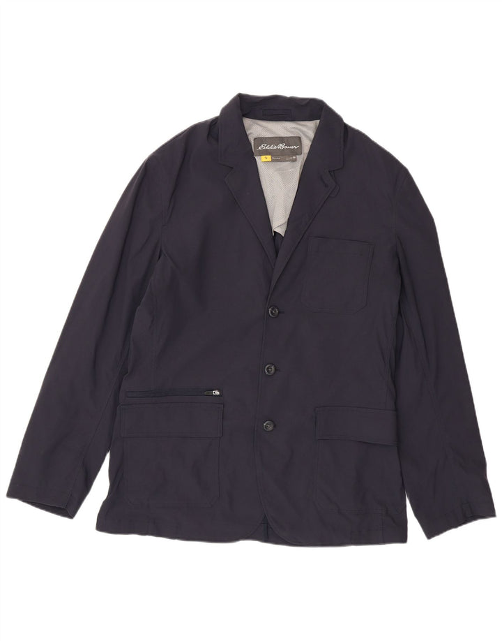 Jaqueta blazer masculina EDDIE BAUER com 3 botões Reino Unido 40 grande azul marinho nylon