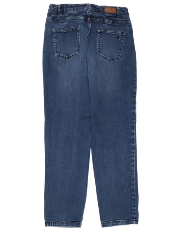 Joules Mulheres Crop Straight Jeans UK 10 Pequeno W27 L26 Algodão Azul