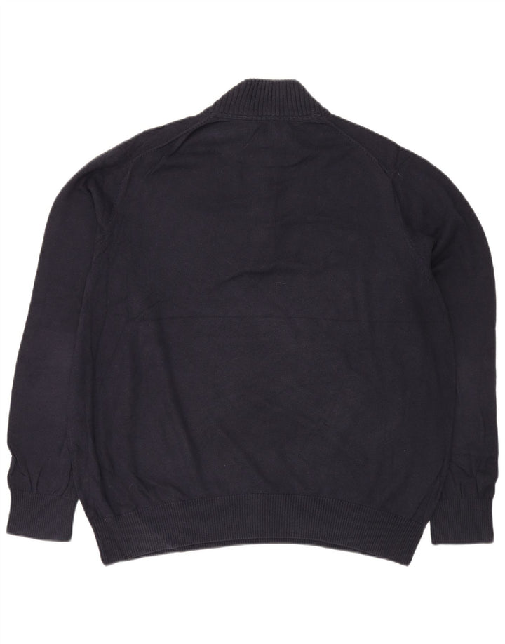 Suéter masculino EDDIE BAUER com zíper e gola XL azul marinho algodão