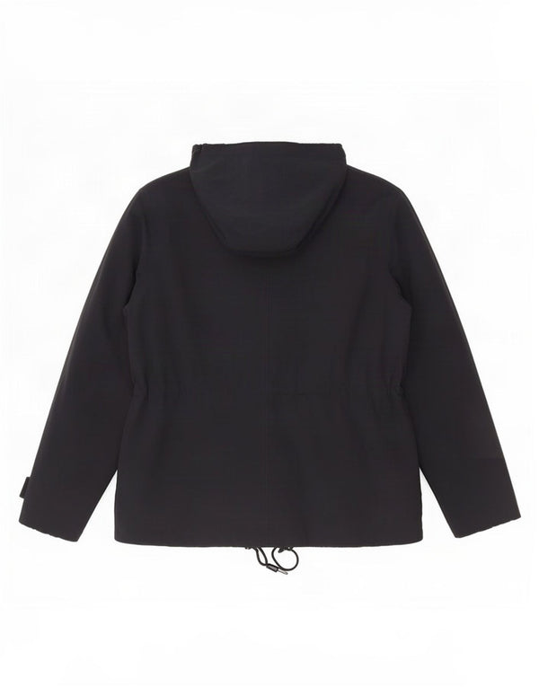 Jaqueta de chuva feminina com capuz Marks & Spencer Reino Unido 12 médio azul marinho poliamida