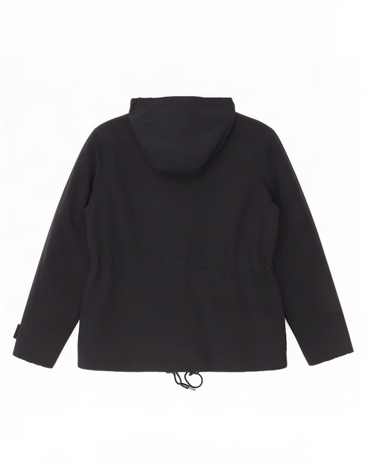 Jaqueta de chuva feminina com capuz Marks & Spencer Reino Unido 12 médio azul marinho poliamida