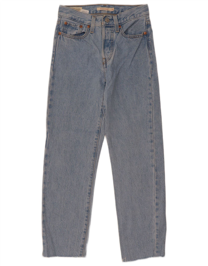 Calça jeans feminina Levi's Wedge Straight W24 L28 azul algodão
