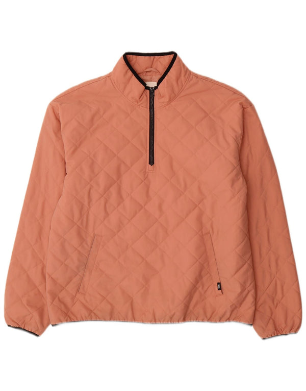 Pulôver feminino Vans acolchoado jaqueta UK 42 XL rosa poliéster