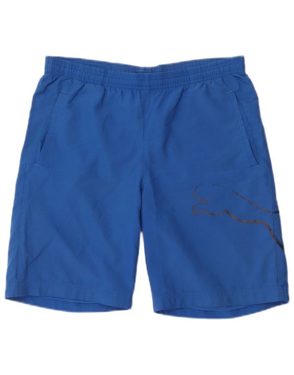 Shorts esportivos Puma Boys Graphic 13-14 anos azul poliéster
