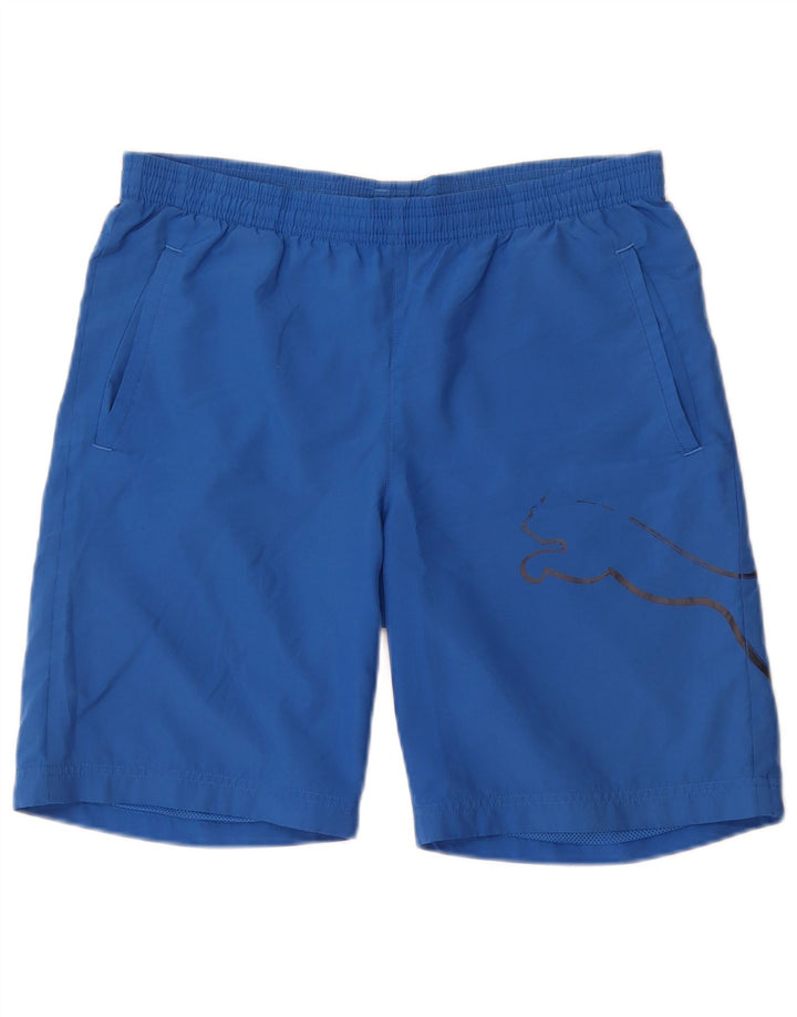 Shorts esportivos Puma Boys Graphic 13-14 anos azul poliéster