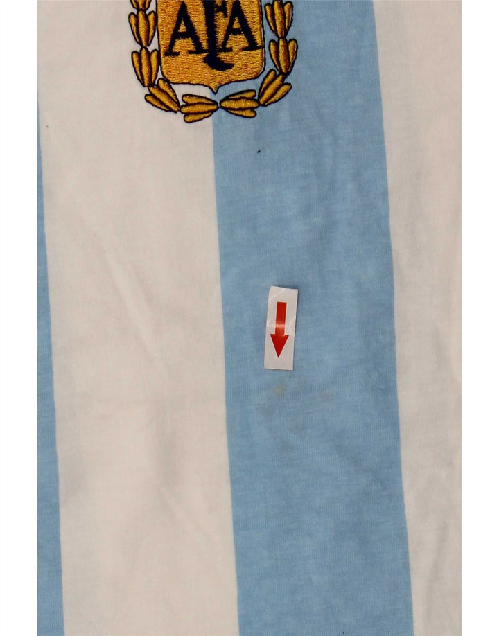 Adidas Mens Graphic T-Shirt Top Médio Azul Listrado Algodão