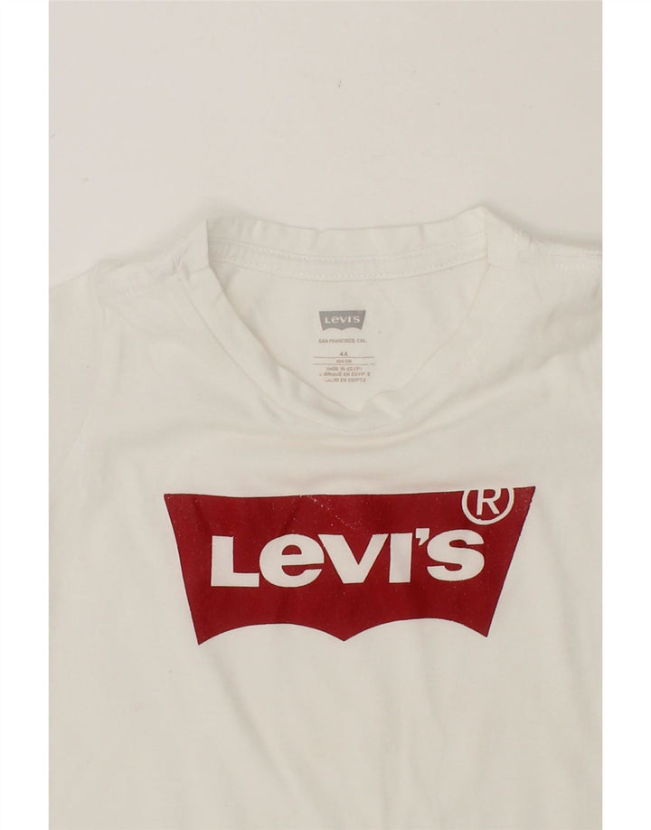 LEVI'S Girls Graphic T-Shirt Top 3-4 Years White Cotton Vintage Levi's and Second-Hand Levi's from Messina Hembry 
