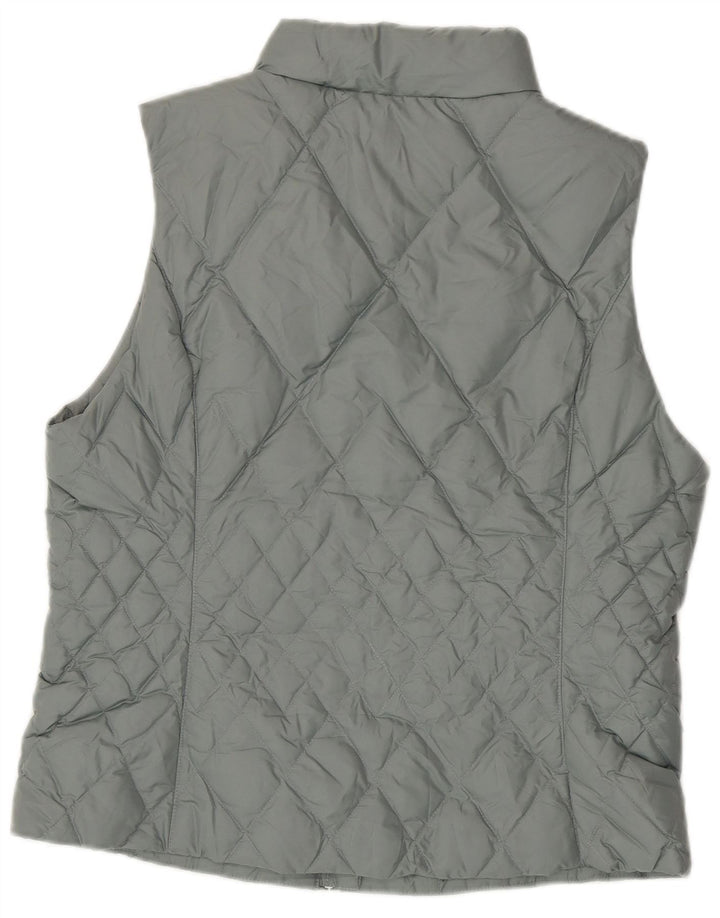 Colete acolchoado feminino Eddie Bauer UK 16 grande poliéster azul