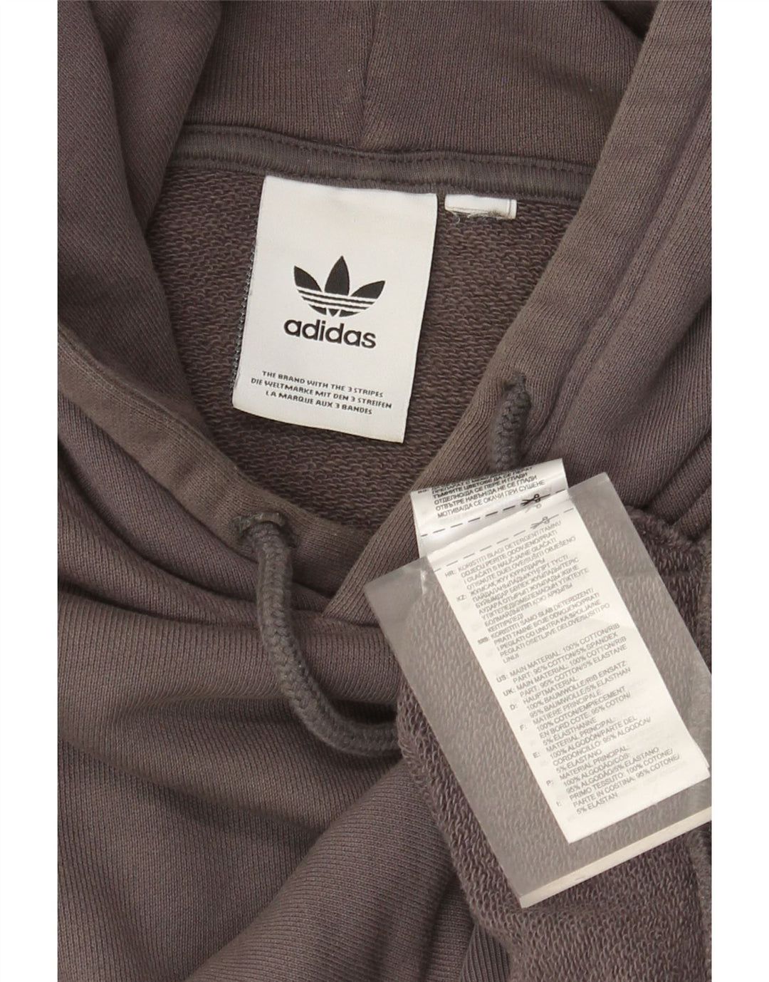 Adidas Mens Hoodie Jumper Médio Cinza Algodão