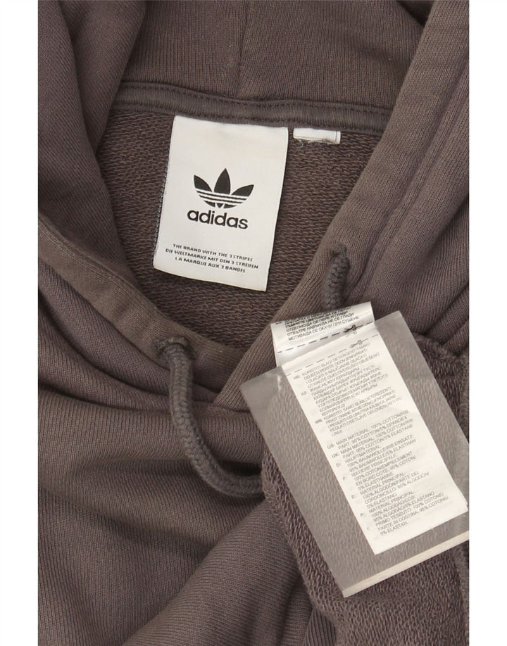 Adidas Mens Hoodie Jumper Médio Cinza Algodão