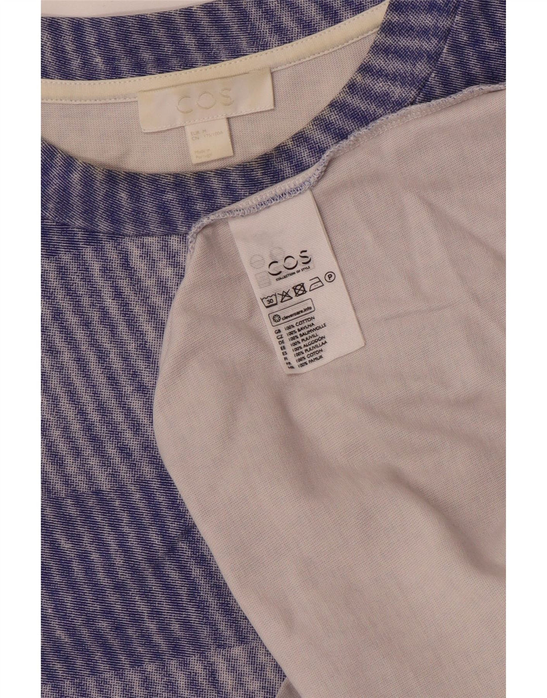 Cos Camiseta Masculina Top Médio Algodão Xadrez Azul