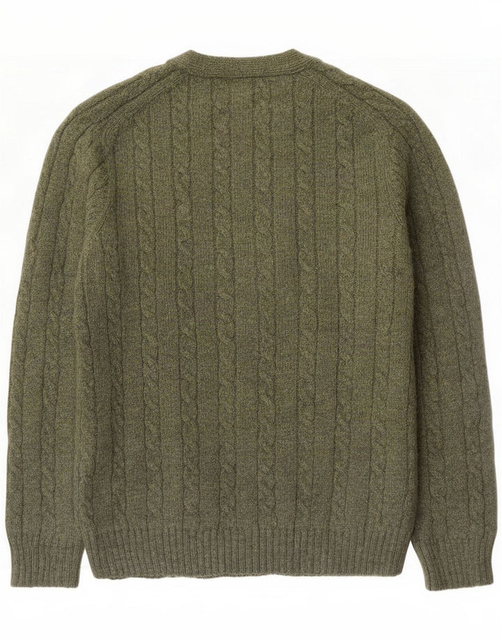 Suéter cardigã masculino Kappa grande lã verde