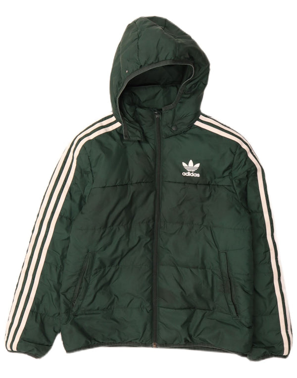 Casaco acolchoado com capuz Adidas menino 10-11 anos verde poliéster