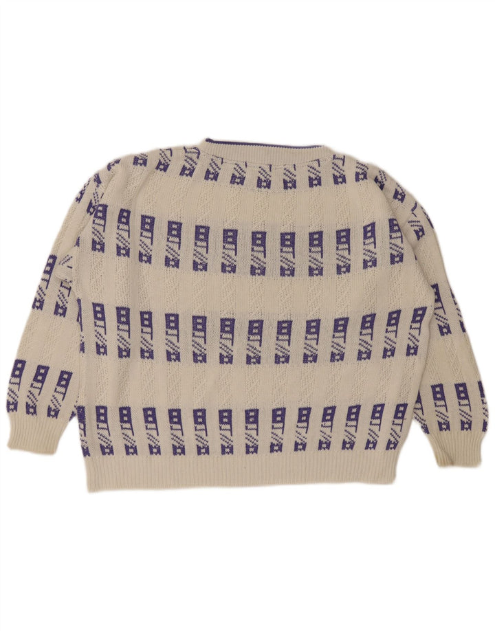 Suéter masculino Eisbar com gola redonda XL branco geométrico