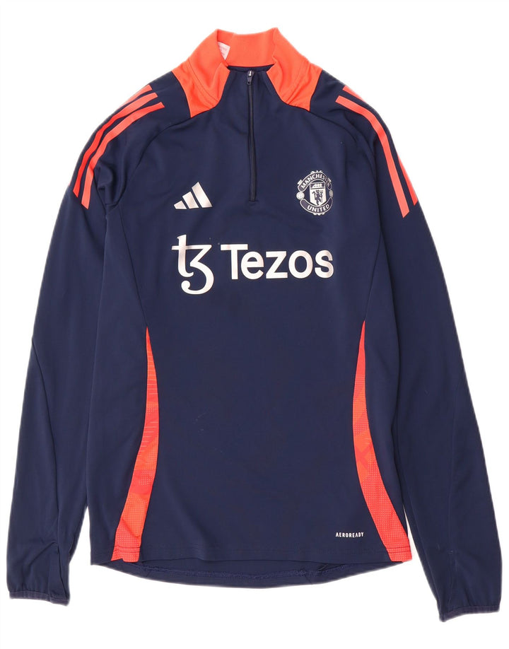 ADIDAS Menino Manchester United Pullover Treino Top 15-16 Anos Azul Marinho