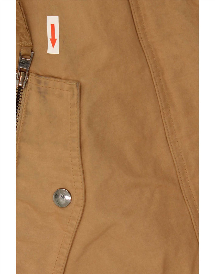 Zara Jaqueta Parka Feminina com Capuz Reino Unido 6 XS Poliéster Bege