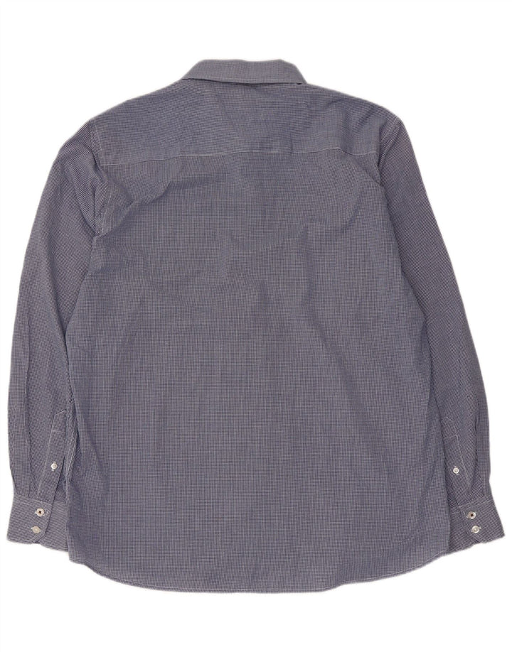 PIERRE CARDIN Camisa masculina de ajuste regular 2XL poliéster azul guingão