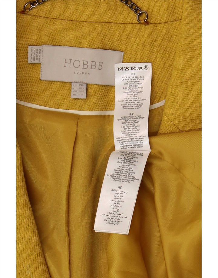 Sobretudo feminino Hobbs Petite UK 18 XL amarelo poliéster