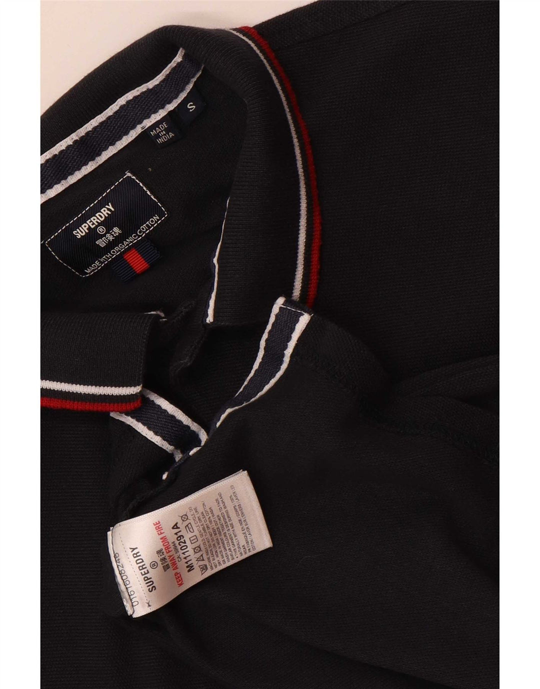 Camisa polo masculina Superdry Regular Fit pequena algodão azul marinho