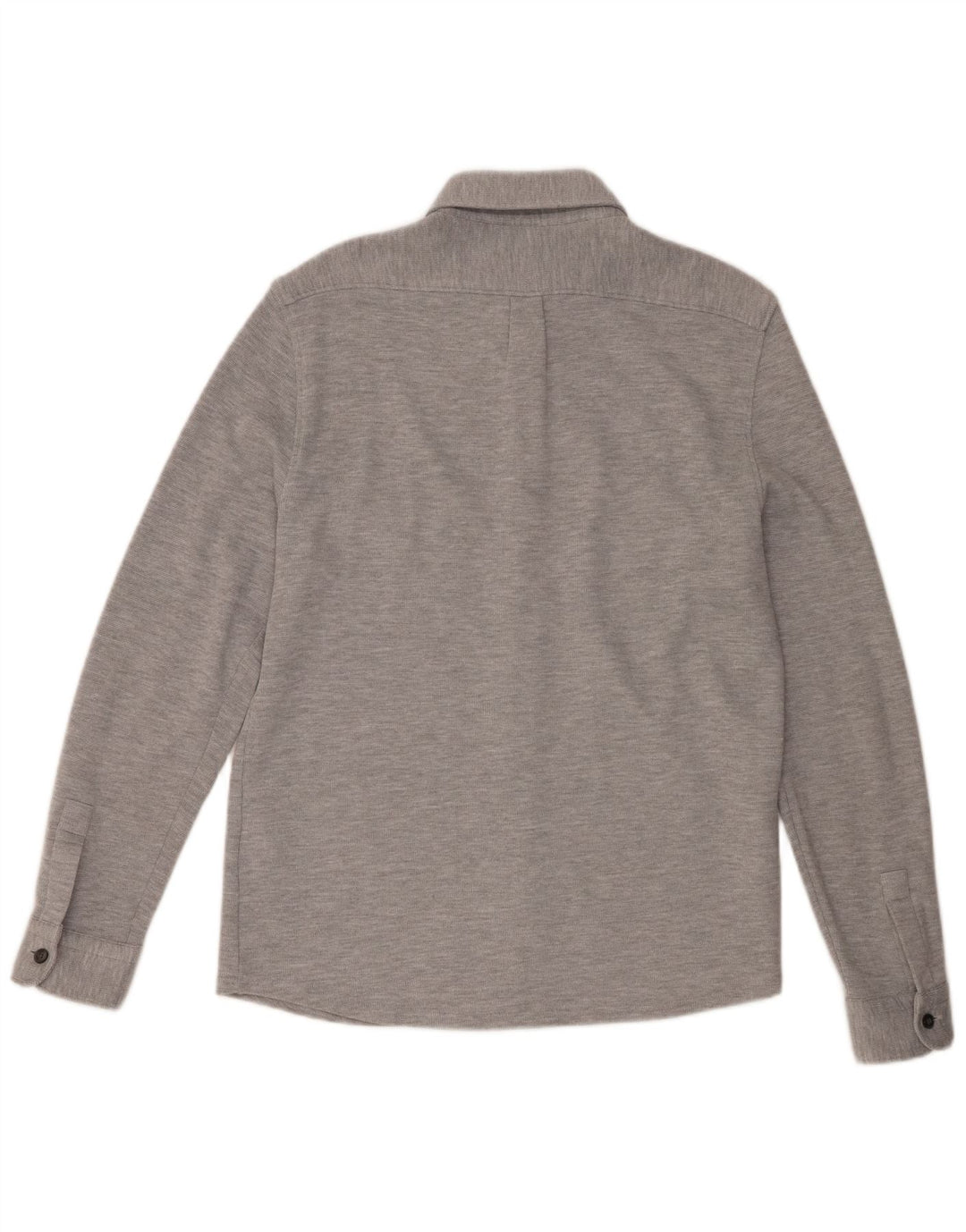 Camisa masculina Reiss grande algodão manchado cinza