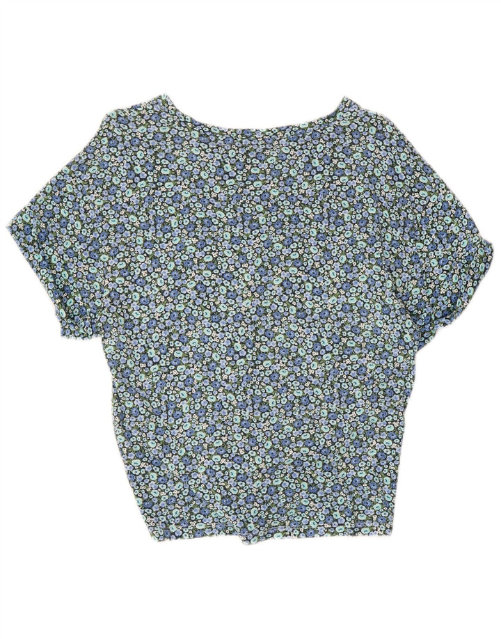 Blusa cropped feminina TOMMY HILFIGER Reino Unido 10 algodão floral azul pequeno