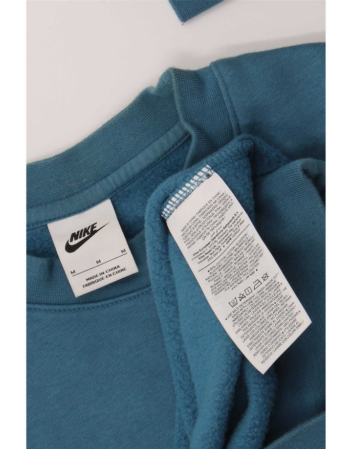 Nike masculino gráfico moletom jumper médio azul colorblock