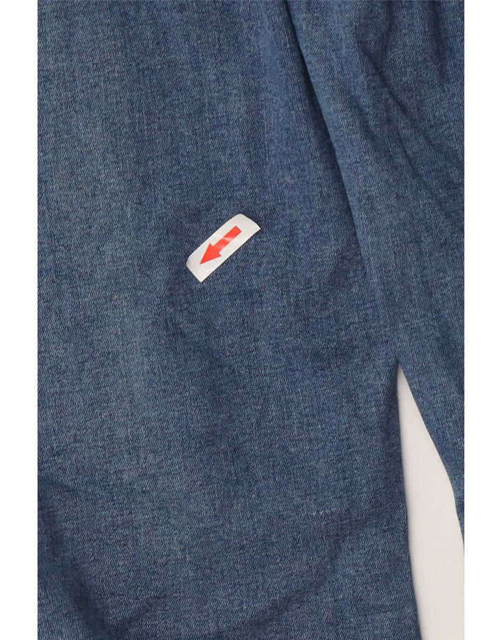 Topshop feminino cintura alta queimado jeans W26 L32 algodão azul
