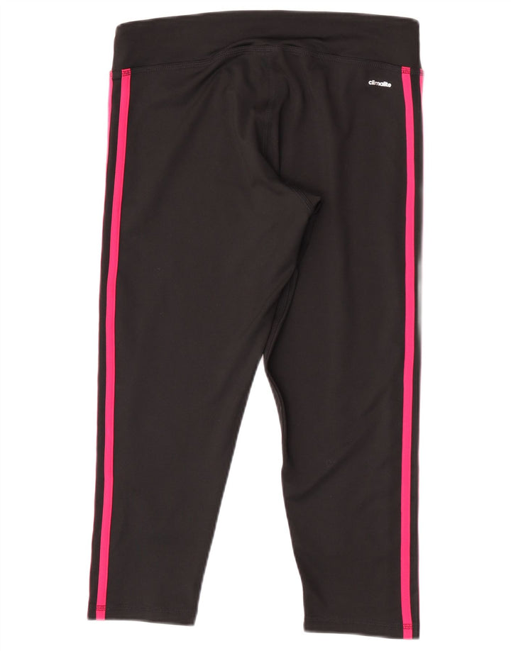 Adidas Womens Climalite Capri Leggings UK 12/14 Médio Preto Poliéster