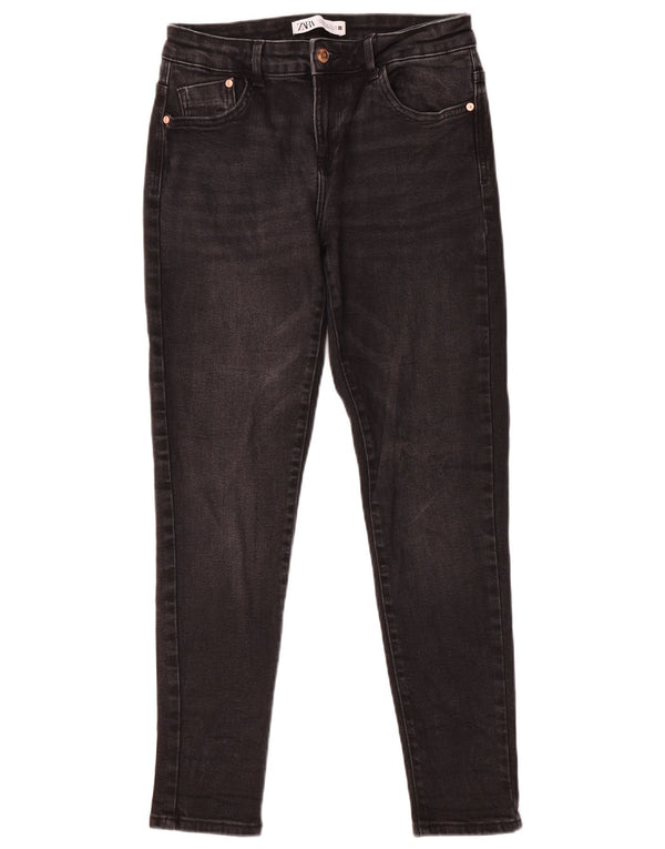 Zara Jeans Skinny Feminino EU 40 Médio W30 L28 Algodão Preto