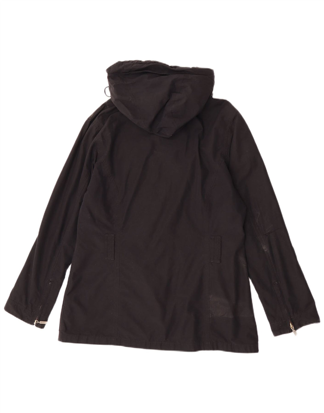 Jaqueta de chuva feminina com capuz Barbour Reino Unido 14 grande algodão preto