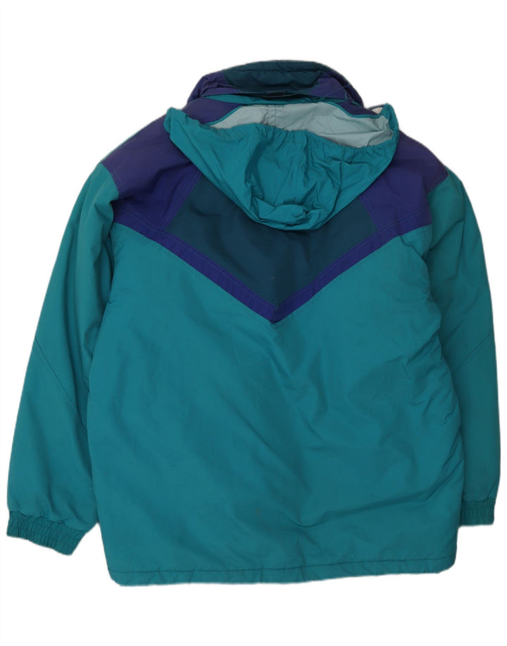 Jaqueta de esqui masculina com capuz Brugi UK 40 grande bloco colorido azul
