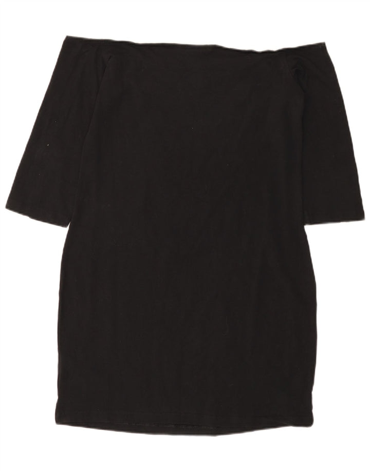 Vestido feminino ADIDAS com ombros de fora UK 18 XL preto algodão