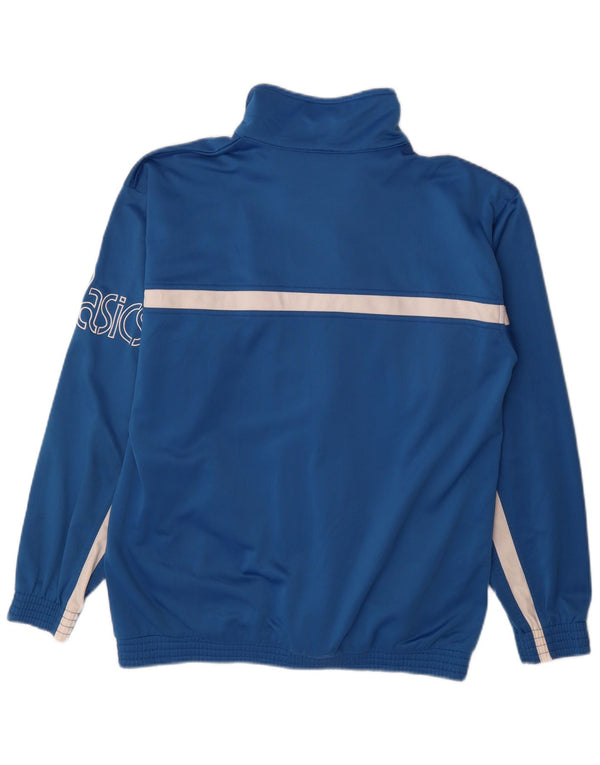 Asics Mens Graphic Tracksuit Top Jaqueta Médio Azul Colourblock Poliéster