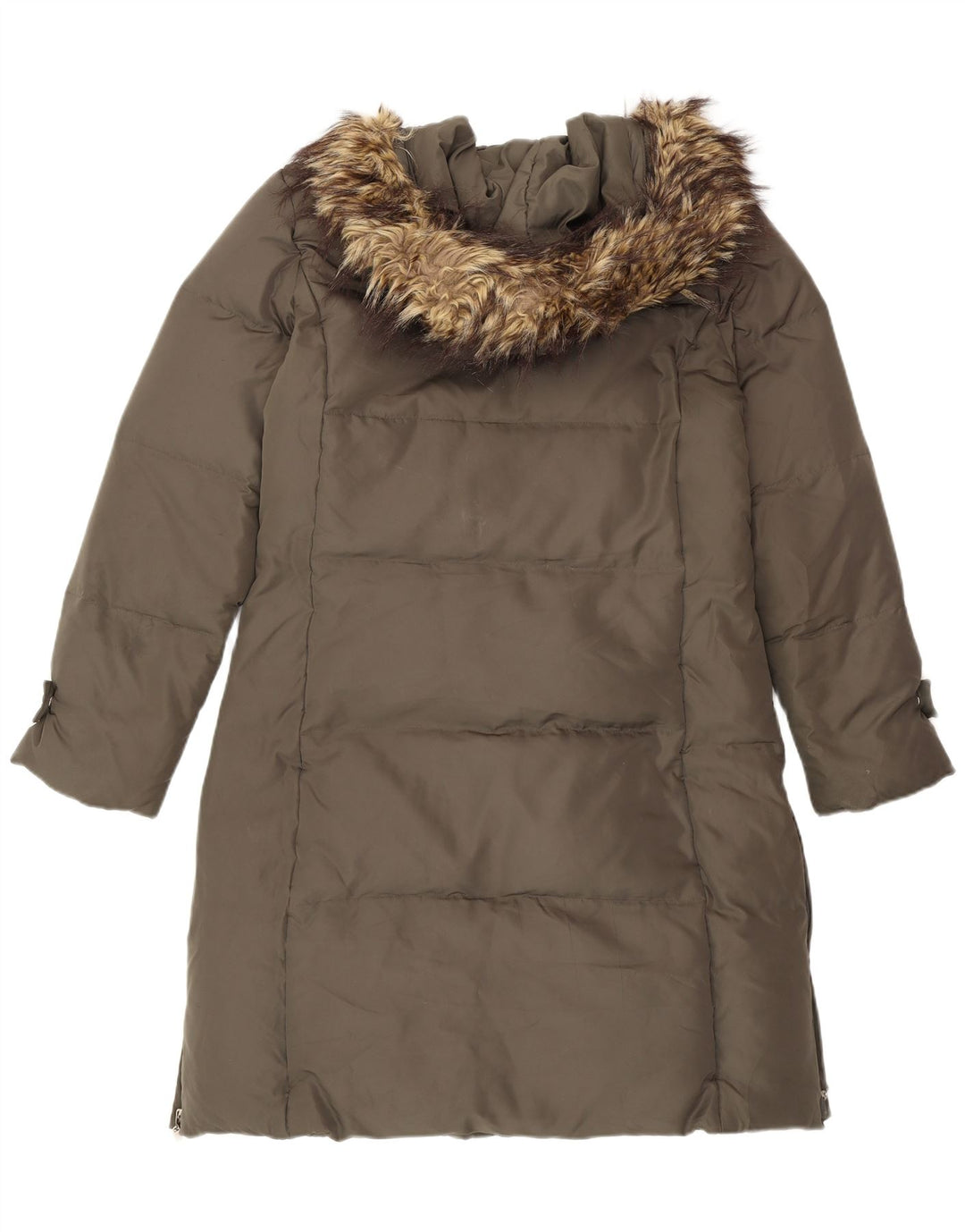 Casaco acolchoado com capuz feminino Michael Kors Reino Unido 14 poliéster cáqui médio inverno