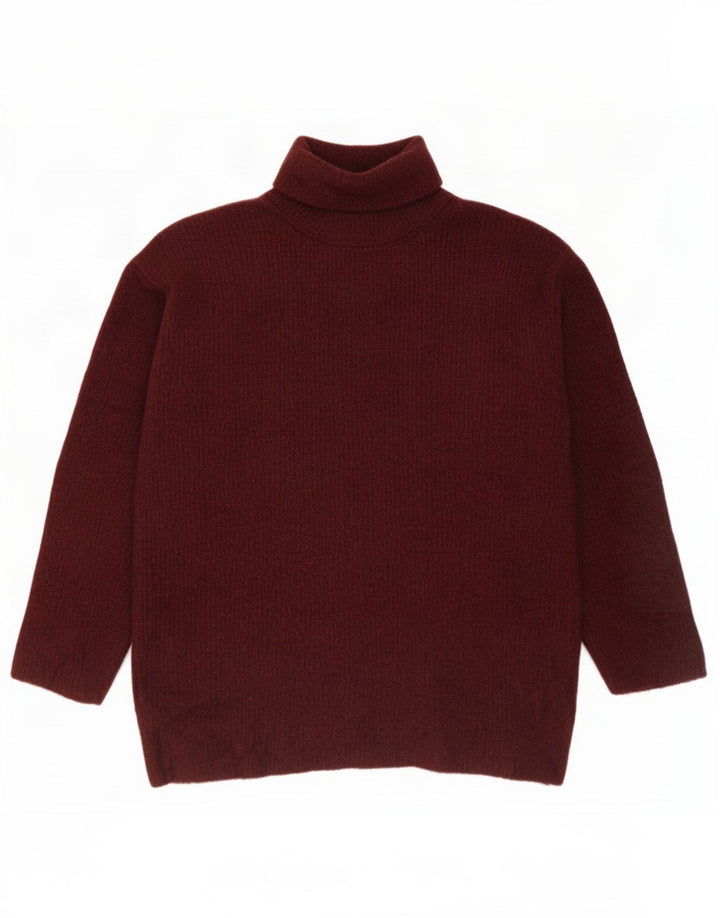 Zara Suéter feminino oversized com gola redonda Reino Unido 14 médio marrom viscose