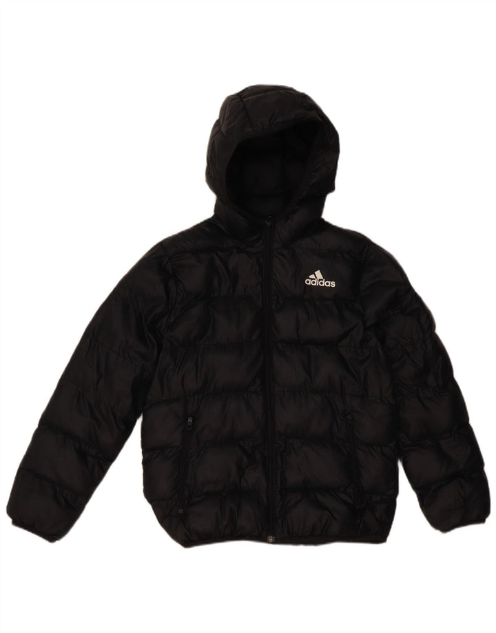 Casaco acolchoado com capuz Adidas Boys 11-12 anos preto poliéster