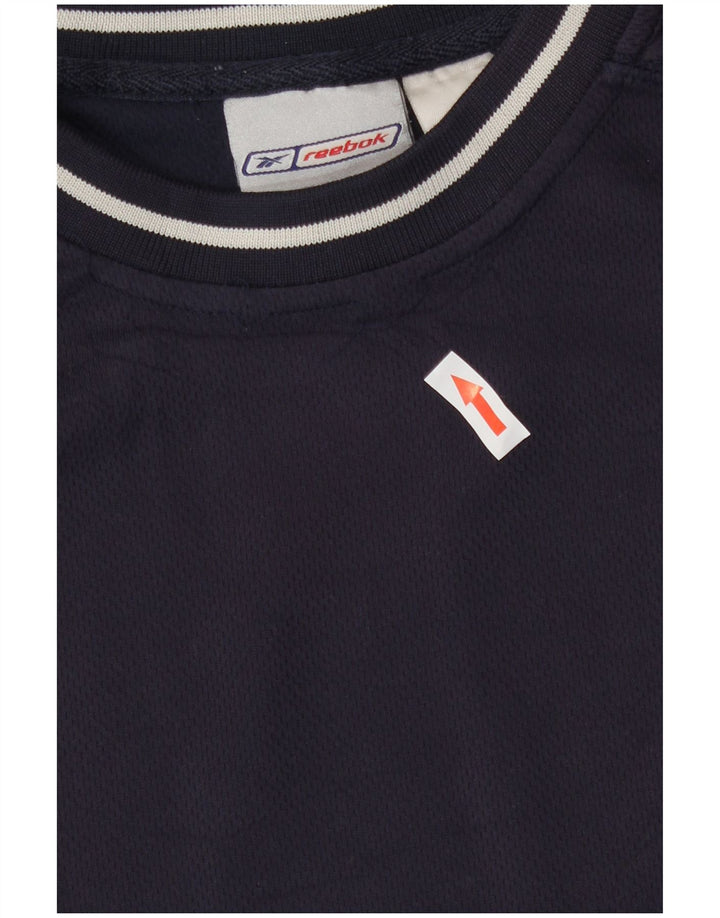 Camiseta masculina Reebok grande poliéster azul marinho