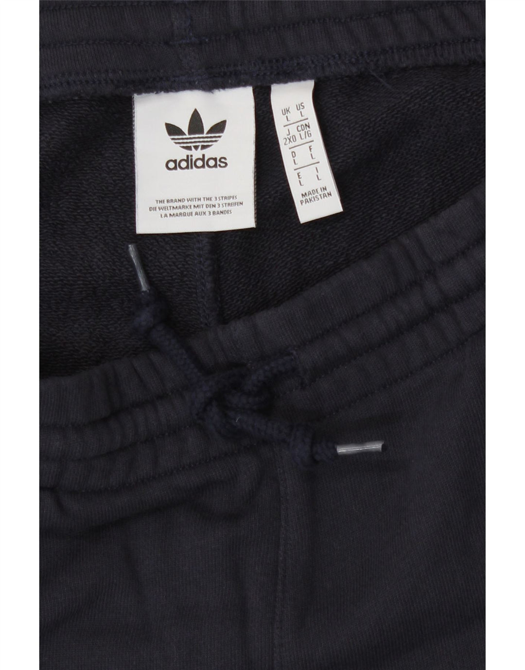 Shorts esportivos masculinos Adidas grandes algodão azul marinho
