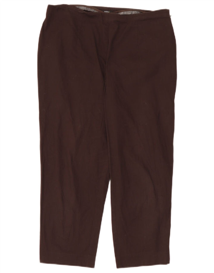 Calça capri feminina Marks & Spencer reta Reino Unido 12 médio W30 L22 marrom