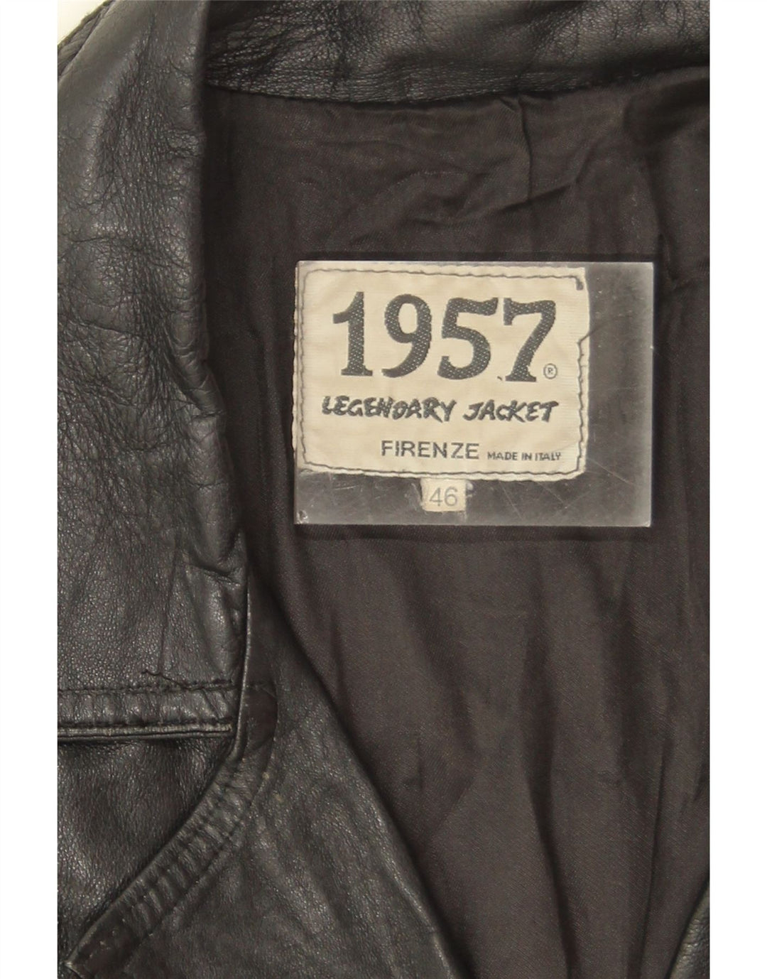Jaqueta lendária 1957 jaqueta de couro feminina IT 46 grande couro preto