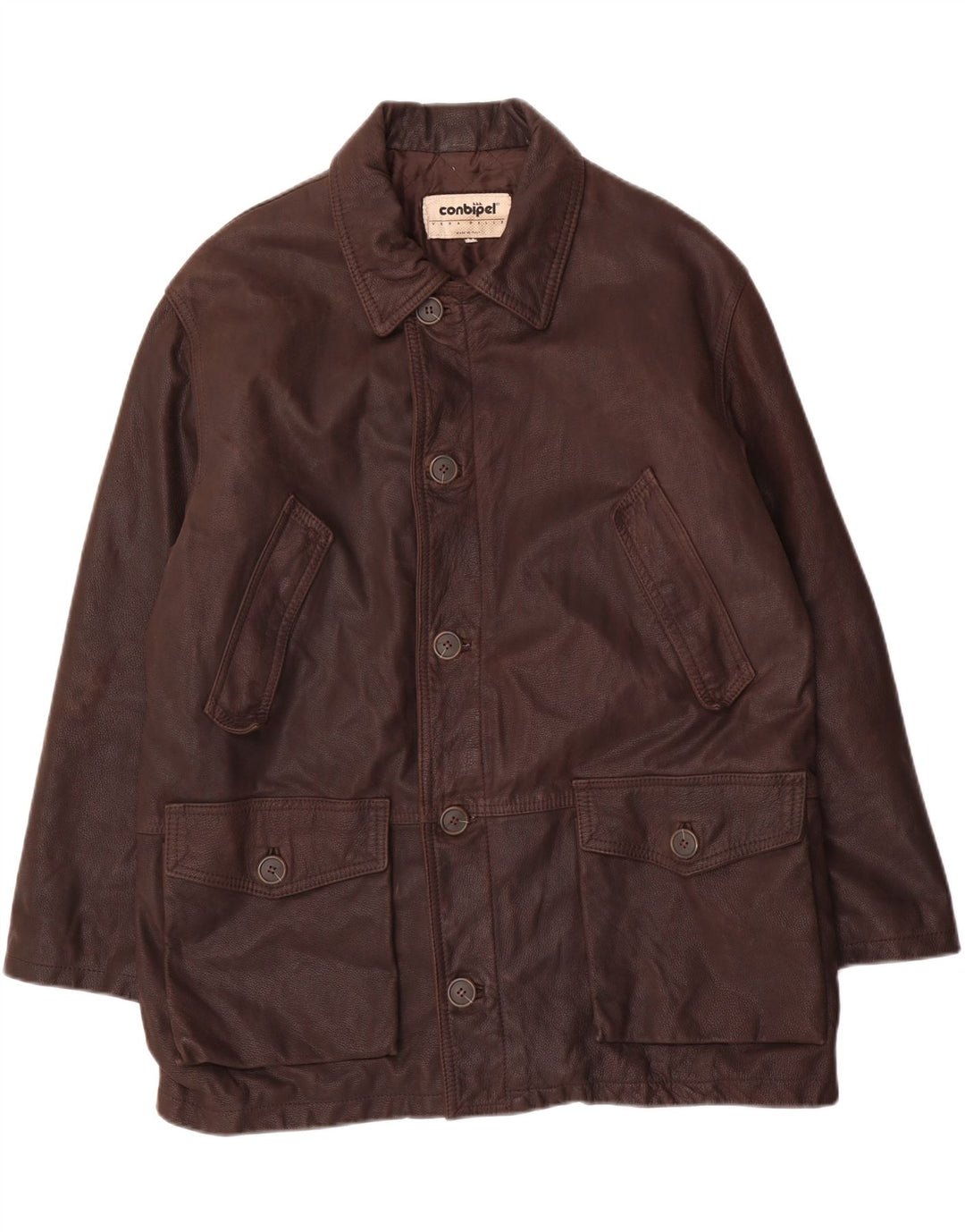 Jaqueta de couro masculina CONBIPEL UK 42 XL couro marrom