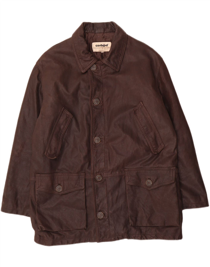 Jaqueta de couro masculina CONBIPEL UK 42 XL couro marrom