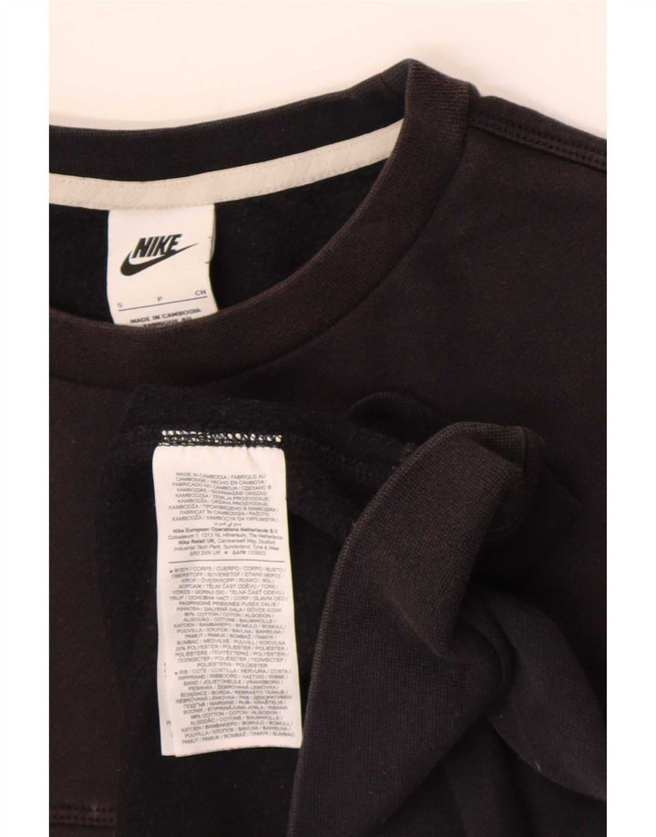 Nike masculino gráfico moletom jumper pequeno algodão preto