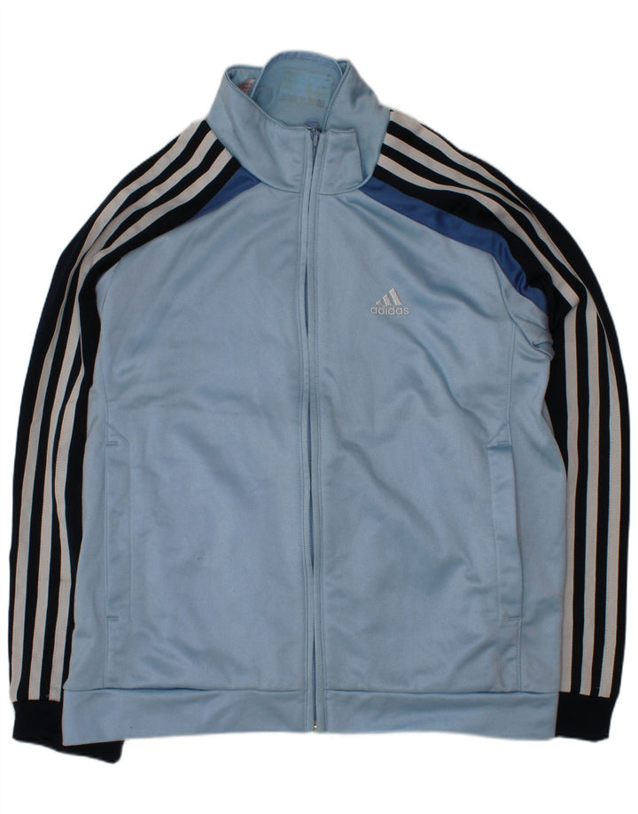 ADIDAS Meninos Tracksuit Top Jacket 11-12 Anos Azul Colorblock Poliéster